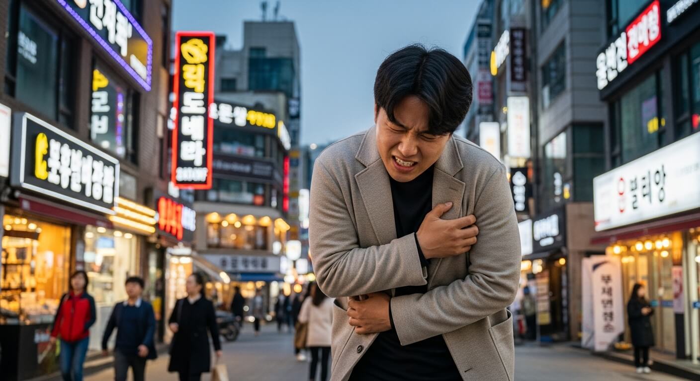 왼쪽 갈비뼈 아래 통증