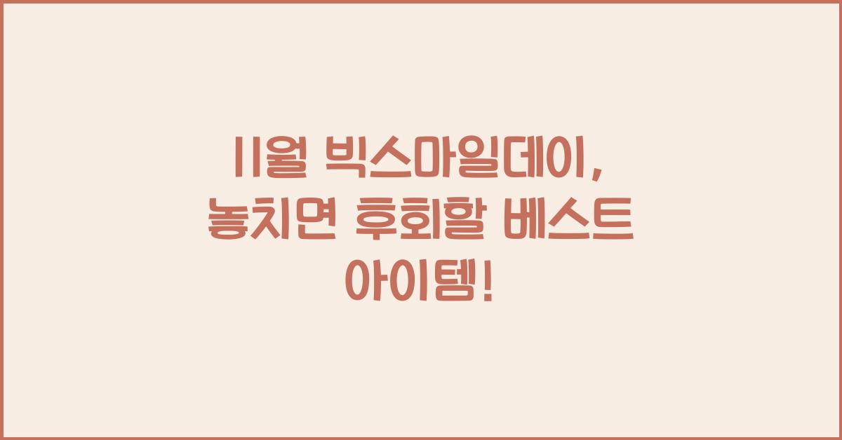 11월 빅스마일데이