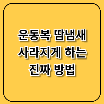 운동복 땀냄새, 섬유 속까지 사라지게 하는 진짜 방법은 따로 있습니다