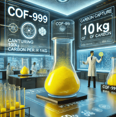 COF-999, 1kg 노란가루로 100kg 탄소를 포집