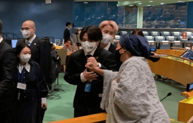 BTS 지민 유엔 연설 후 모습