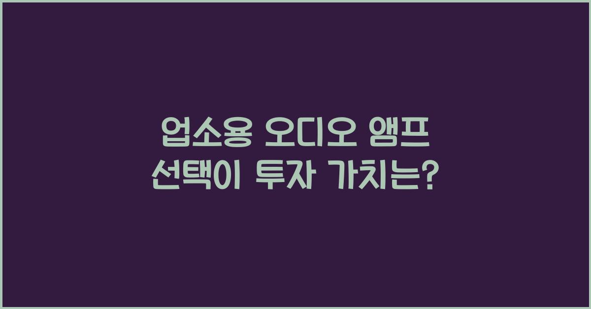 업소용 오디오 앰프