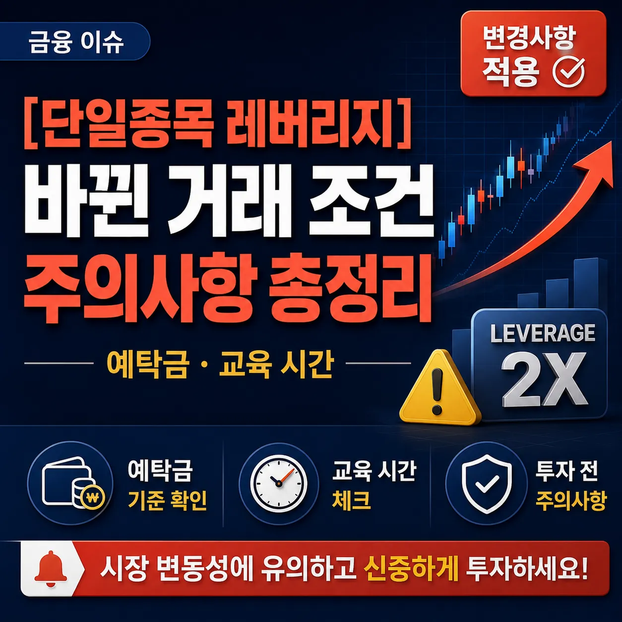 단일종목 레버리지 바뀐 거래 조건과 예탁금 교육 시간 및 투자 주의사항 총정리 썸네일