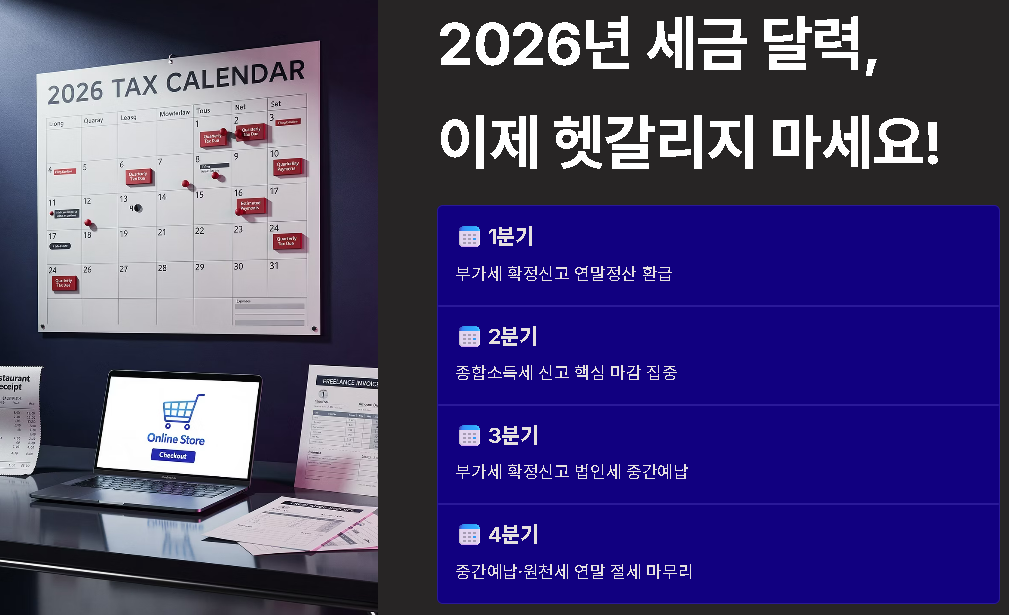 개인사업자 세금 달력 부가세&middot;종소세&middot;원천세 한번에 알아보기