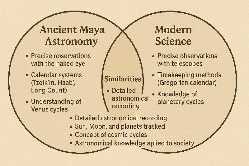 고대 마야 천문학 체계의 정교함과 현대 과학의 공통점 [다이어그램]