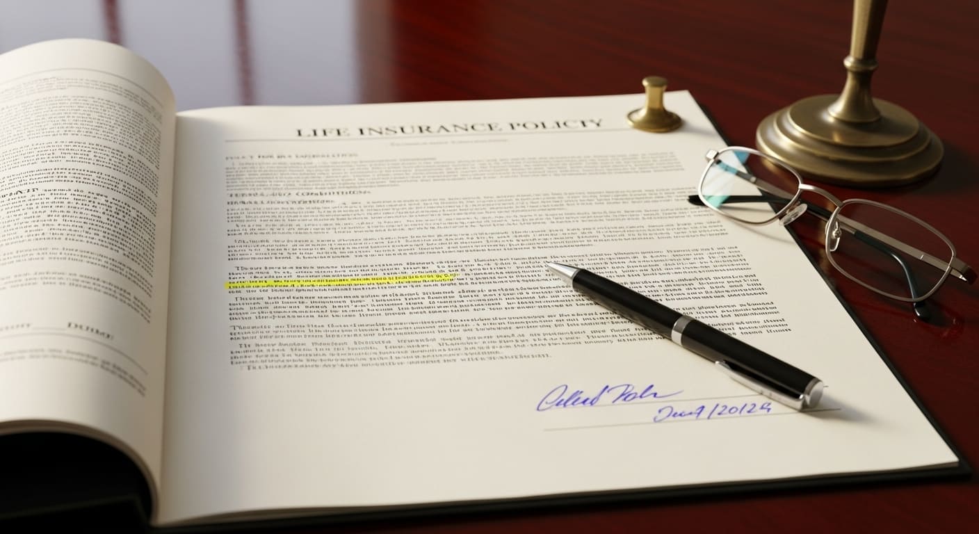 사망보험금 선지급 신청서와 펜이 놓인 모습