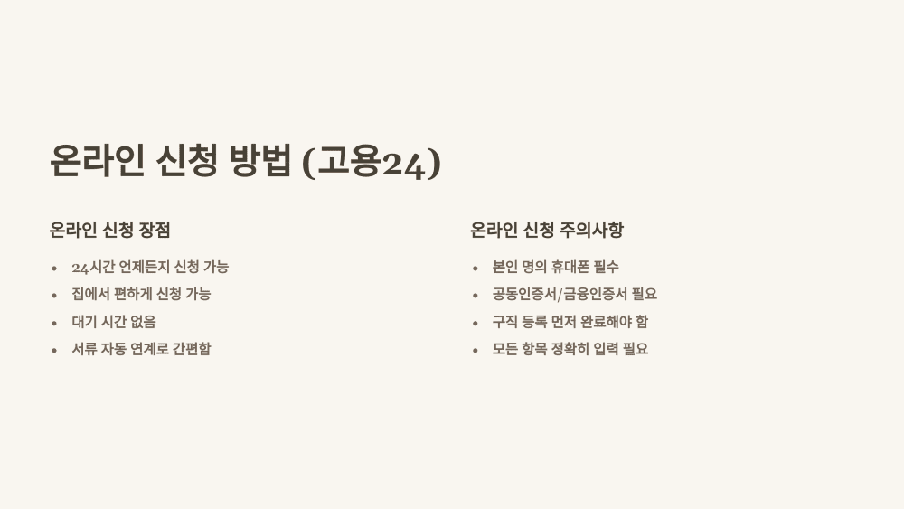 온라인 신청 방법 (고용24)