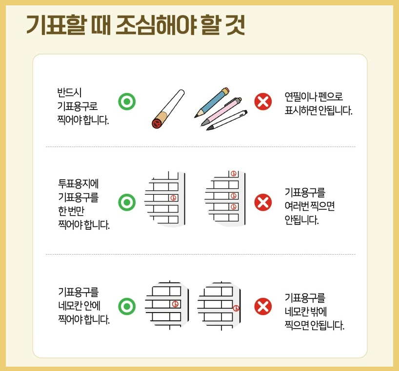 6.3 지방선거 기표할 때 주의사항