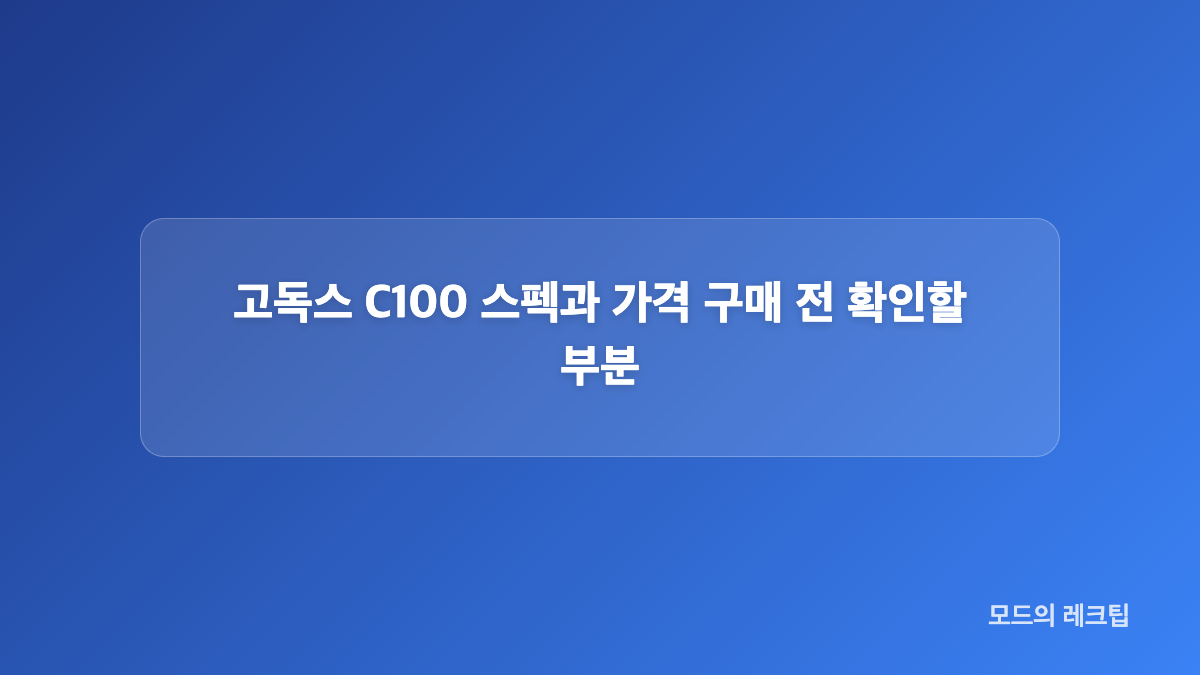 고독스 C100 크기와 휴대성 직접 써본 느낌