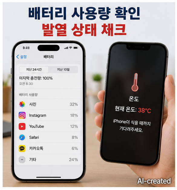 iOS 26.5 업데이트 후 정상 상태와 위험 상태를 비교하는 기준 이미지