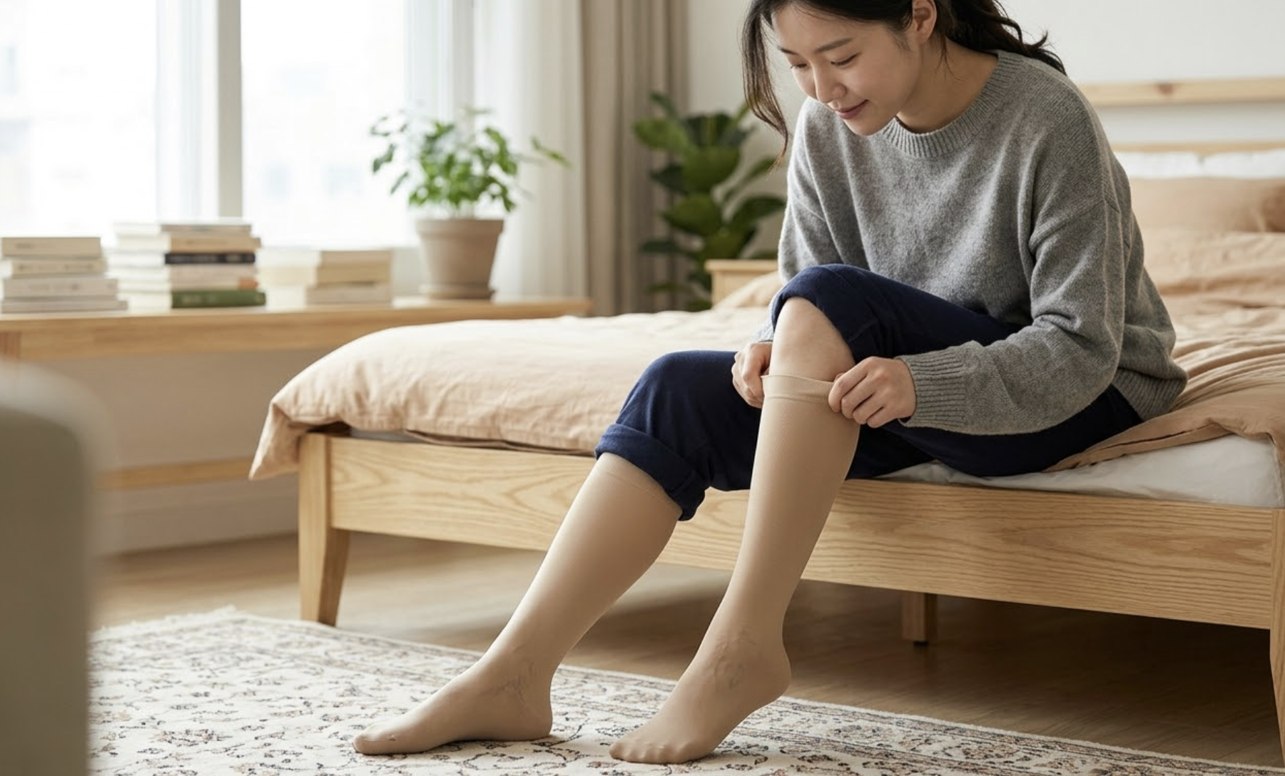 의료용 압박 스타킹 올바른 착용 방법