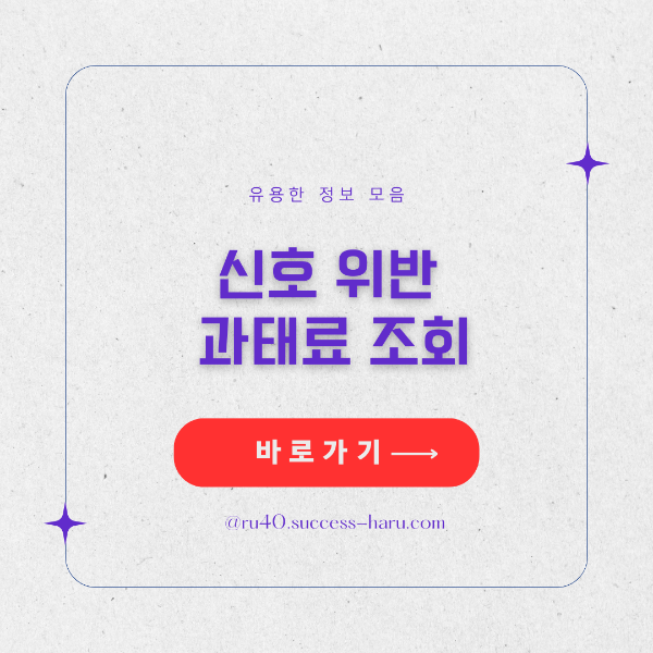 신호 위반 과태료 조회