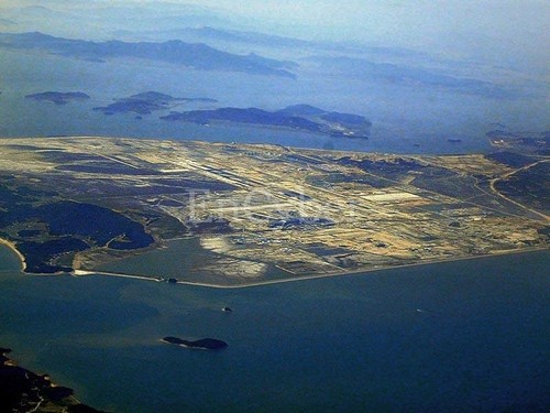 하늘에서 찍은 영종도 사진