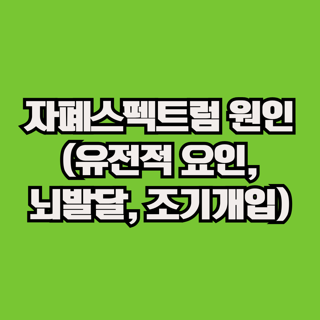 자폐스펙트럼 원인 (유전적 요인, 뇌발달, 조기개입)