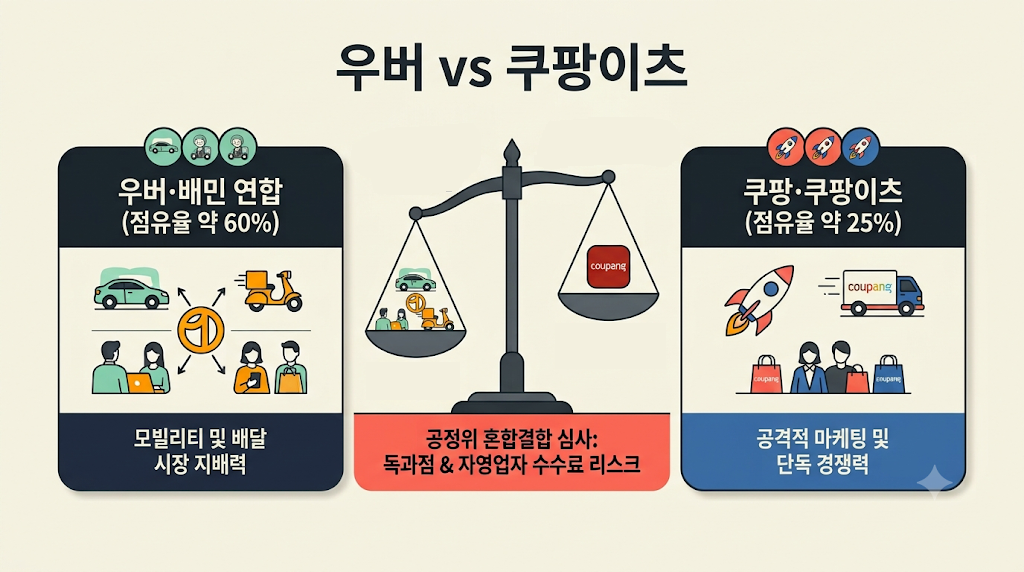 우버와 쿠팡이츠의 대결