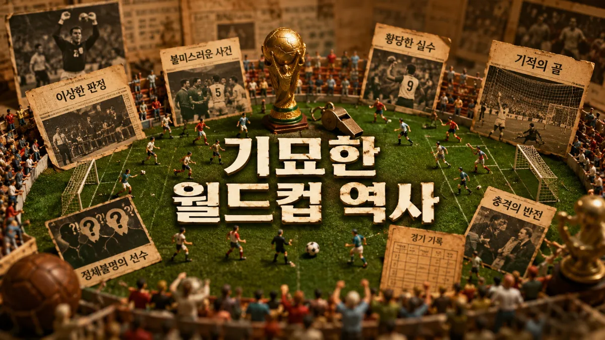 틸트 시프트 디오라마 스타일로 표현한 기묘한 월드컵 역사 대표 이미지