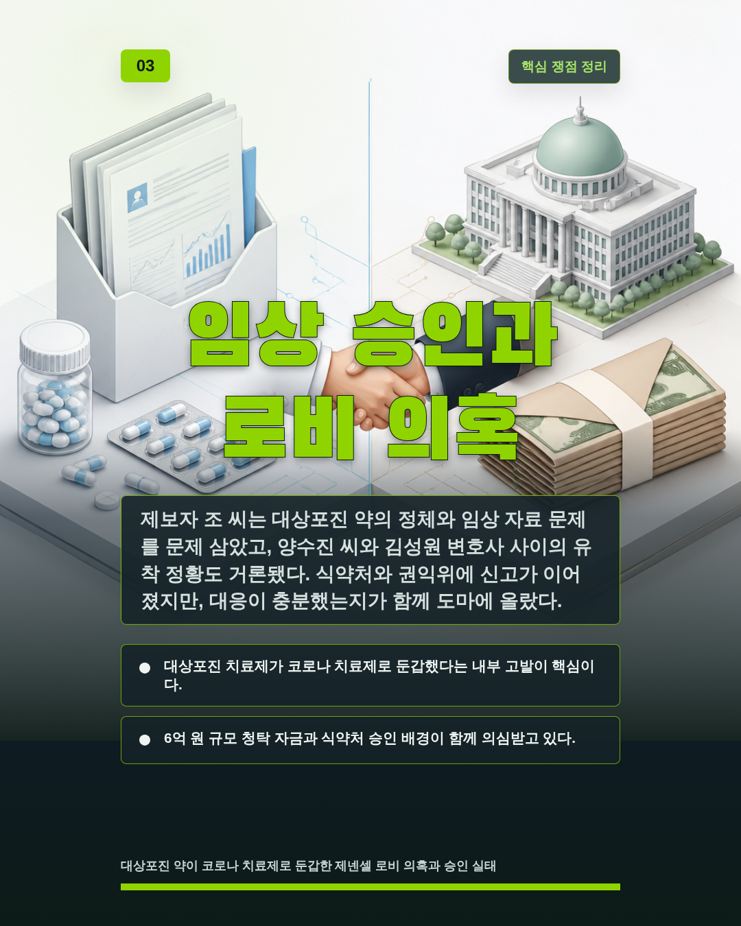 임상 승인과 로비 의혹