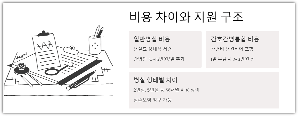 비용 차이와 지원 구조