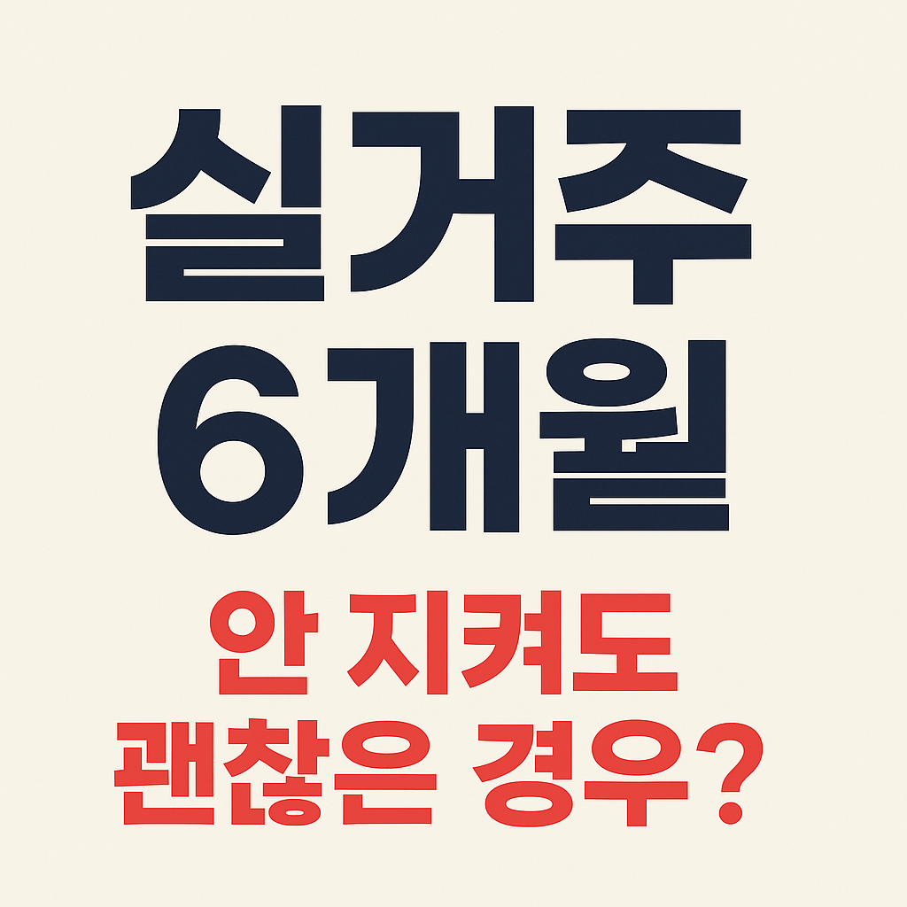 ❓ 실거주 6개월 안 지켜도 괜찮은 경우? – 예외 조항 총정리 (대출 회수 피하는 법)