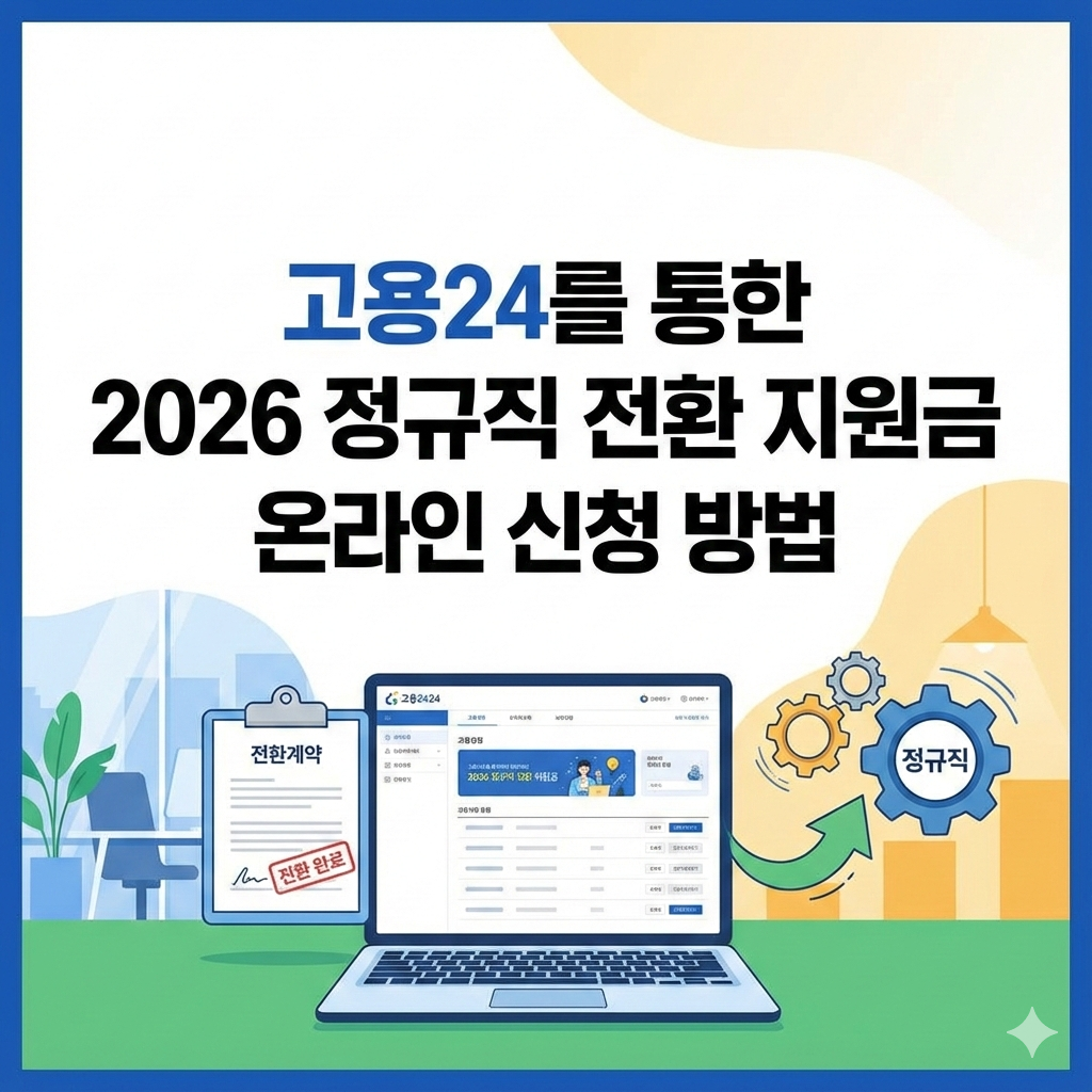 고용24 사이트 통한 2026 정규직 전환 지원금 온라인 신청 방법은 무엇일까요?