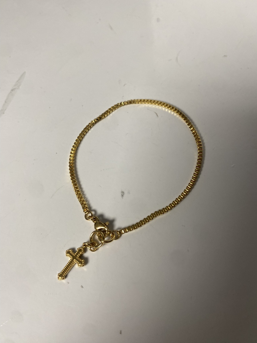 글로리아덴 써지컬스틸 [남여공용] cross gold box chain 팔찌 / GHMB-214