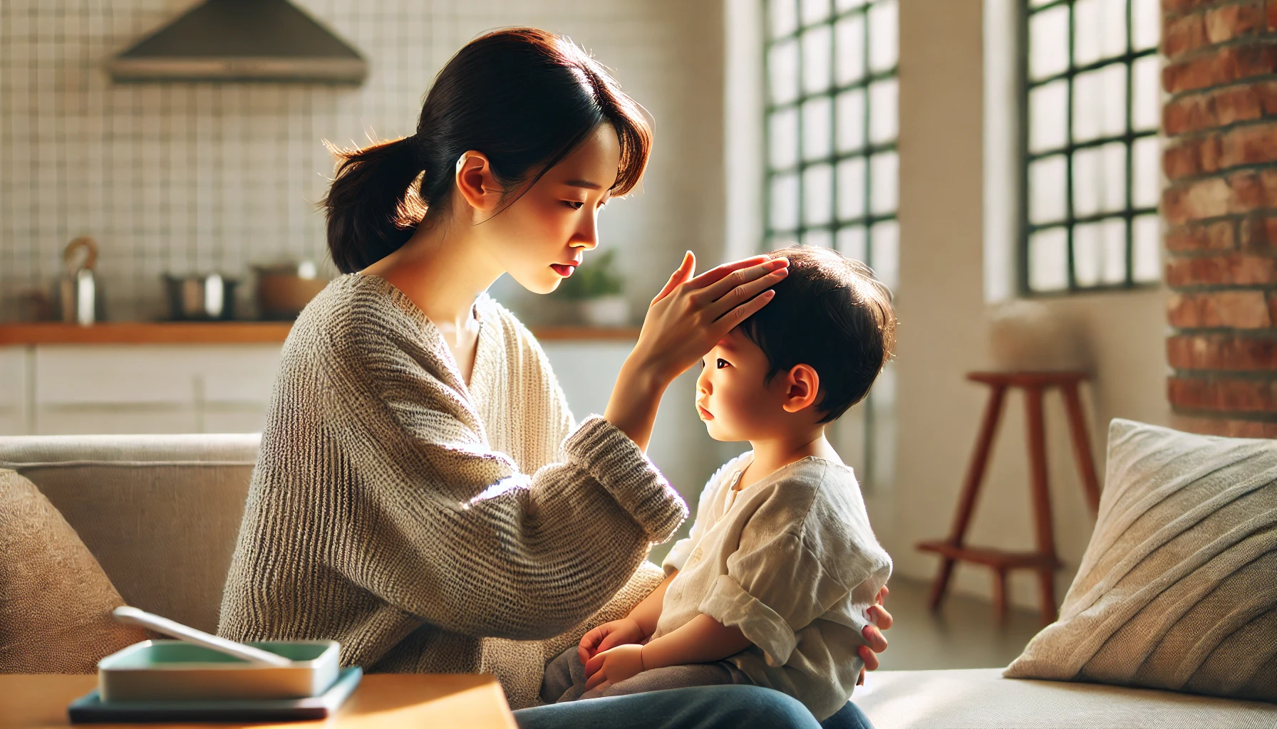 아이 머리 아프다고 할때 관련 사진