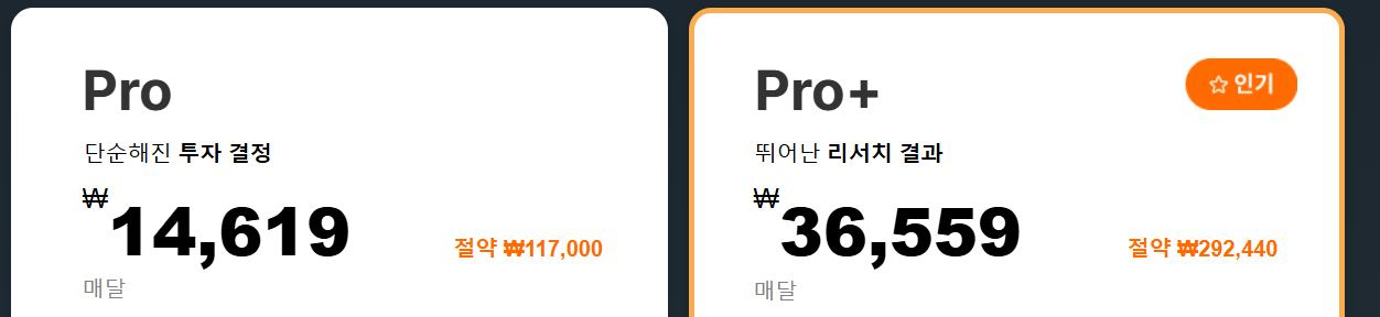 출처 : 인베스팅닷컴. 구독료정보