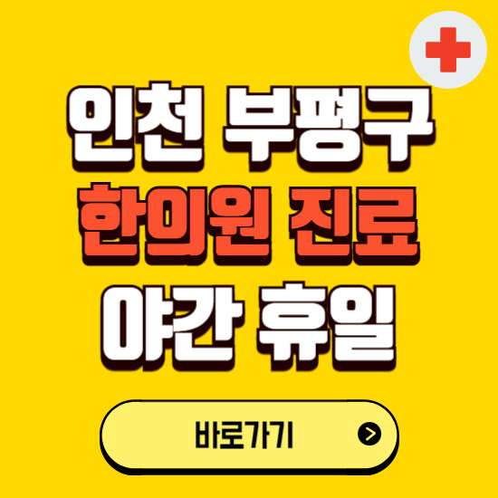 인천 부평구 야간 휴일 한의원 한방병원 찾기 ❘ 24시 일요일 주말 연휴 응급진료 추천 잘하는 곳