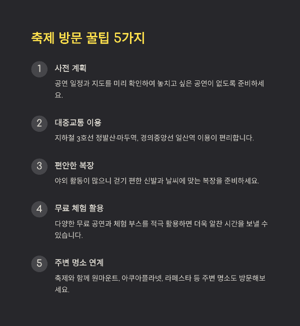 축제 방문 꿀팁 5가지