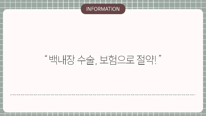 백내장 수술비용 의료보험: 