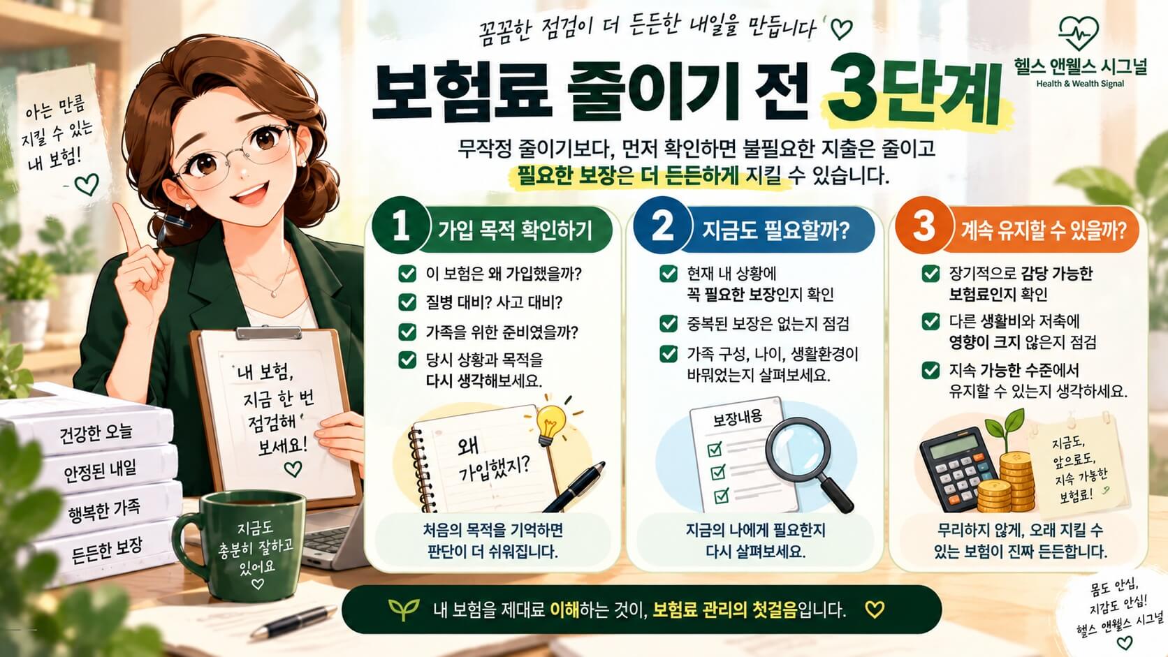 보험료 줄이기 전 가입 목적과 필요성을 확인하는 3단계