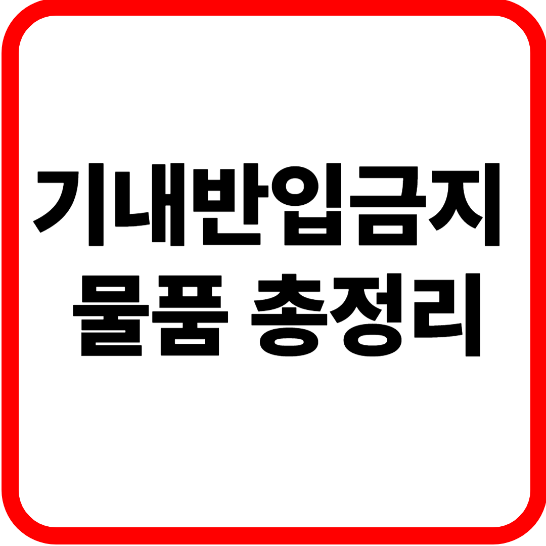 기내반입금지물품 총정리