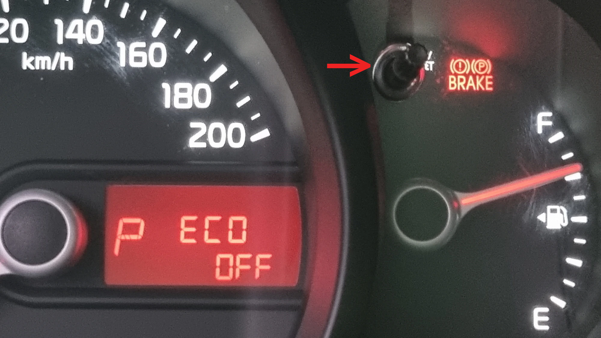 모닝 에코모드 끈 모습