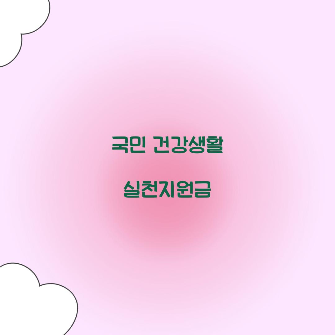 국민 건강생활 실천지원금