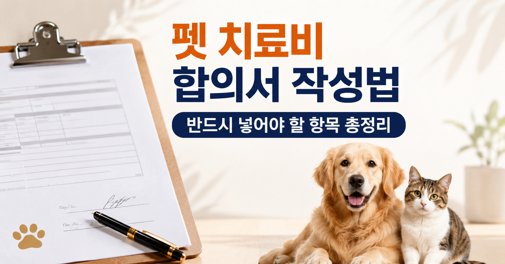 펫 치료비 합의서 작성법