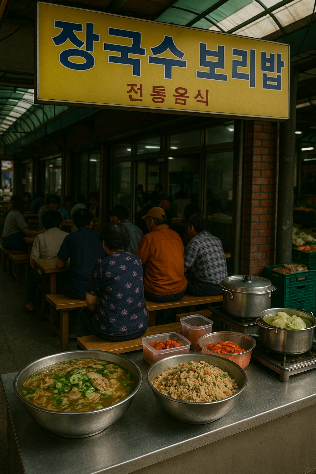 전통시장 장국수와 보리밥의 이미지