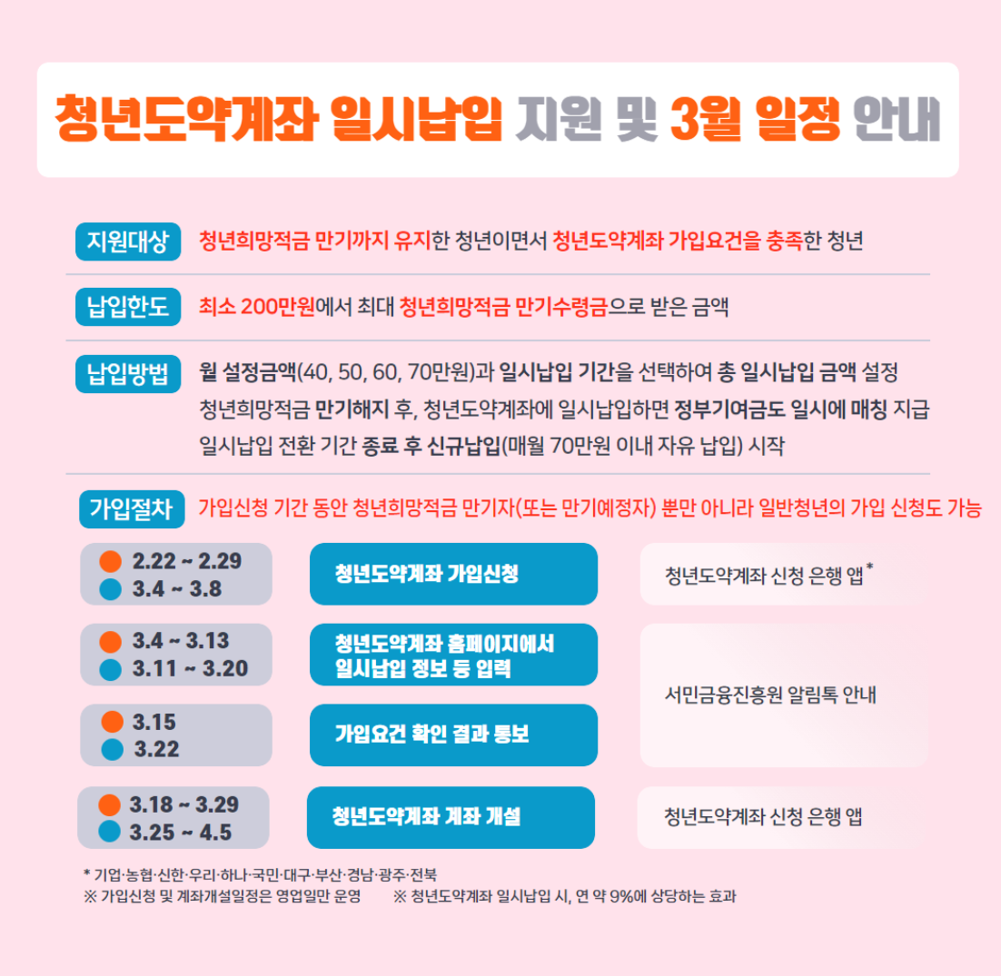 청년도약계좌 일시납입 설명