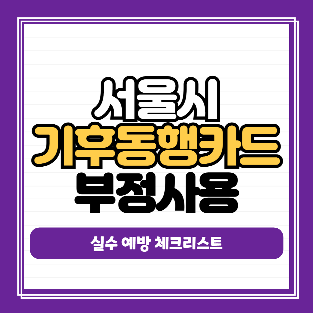 기후동행카드 부정사용