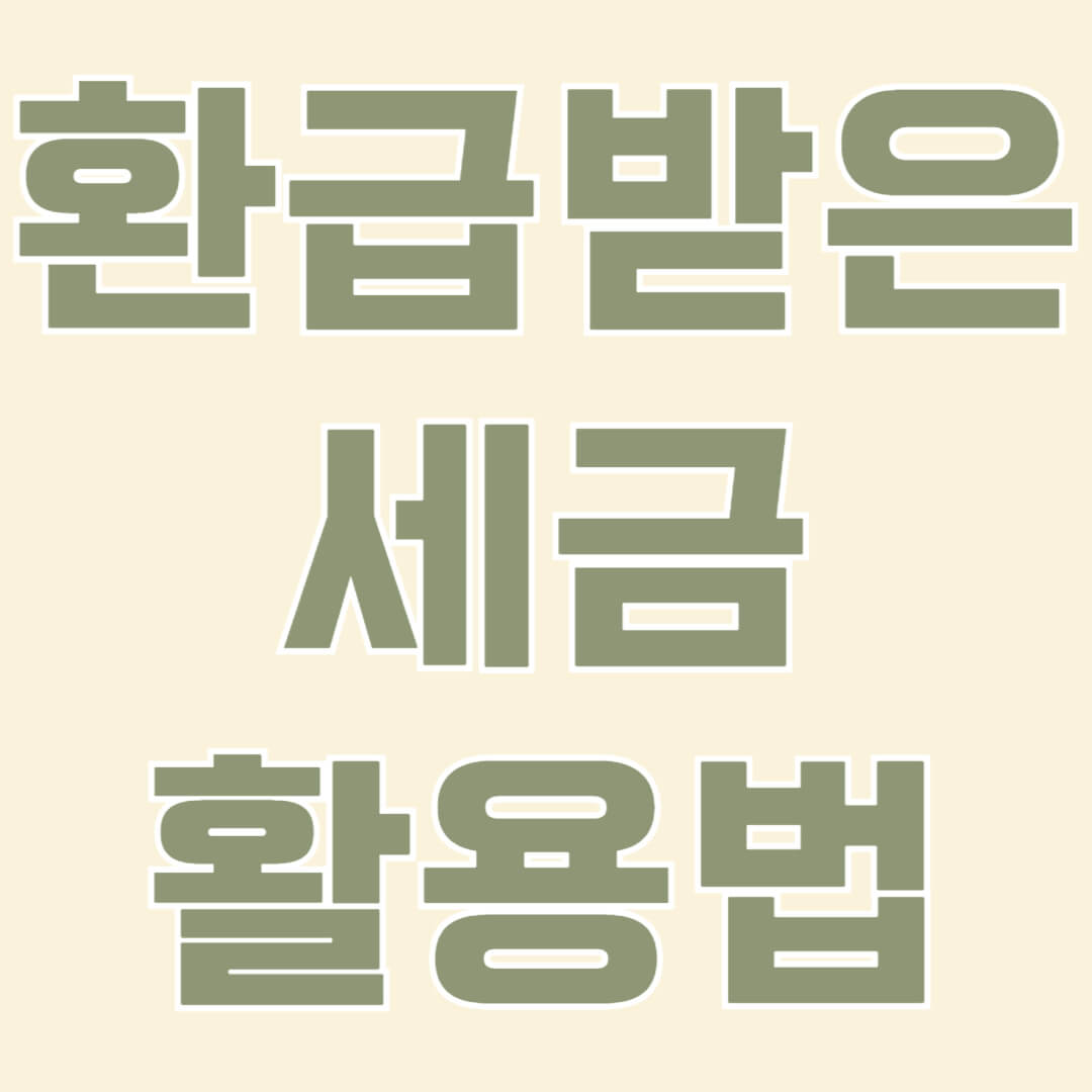 환급받은 세금 활용하기