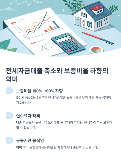 전세자금대출 축소와 보증비율 하양의 의미