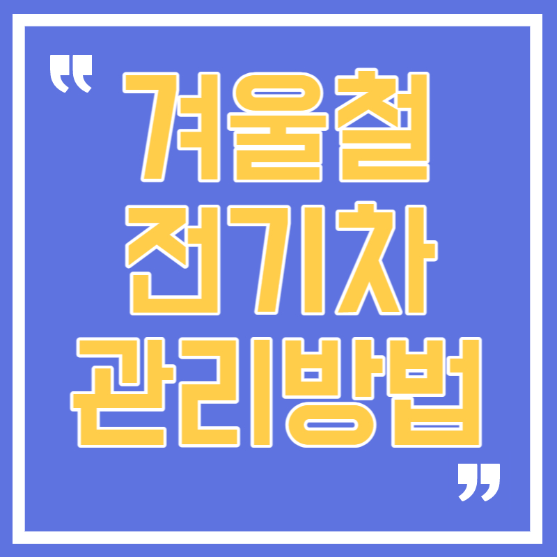 겨울철 전기차 관리