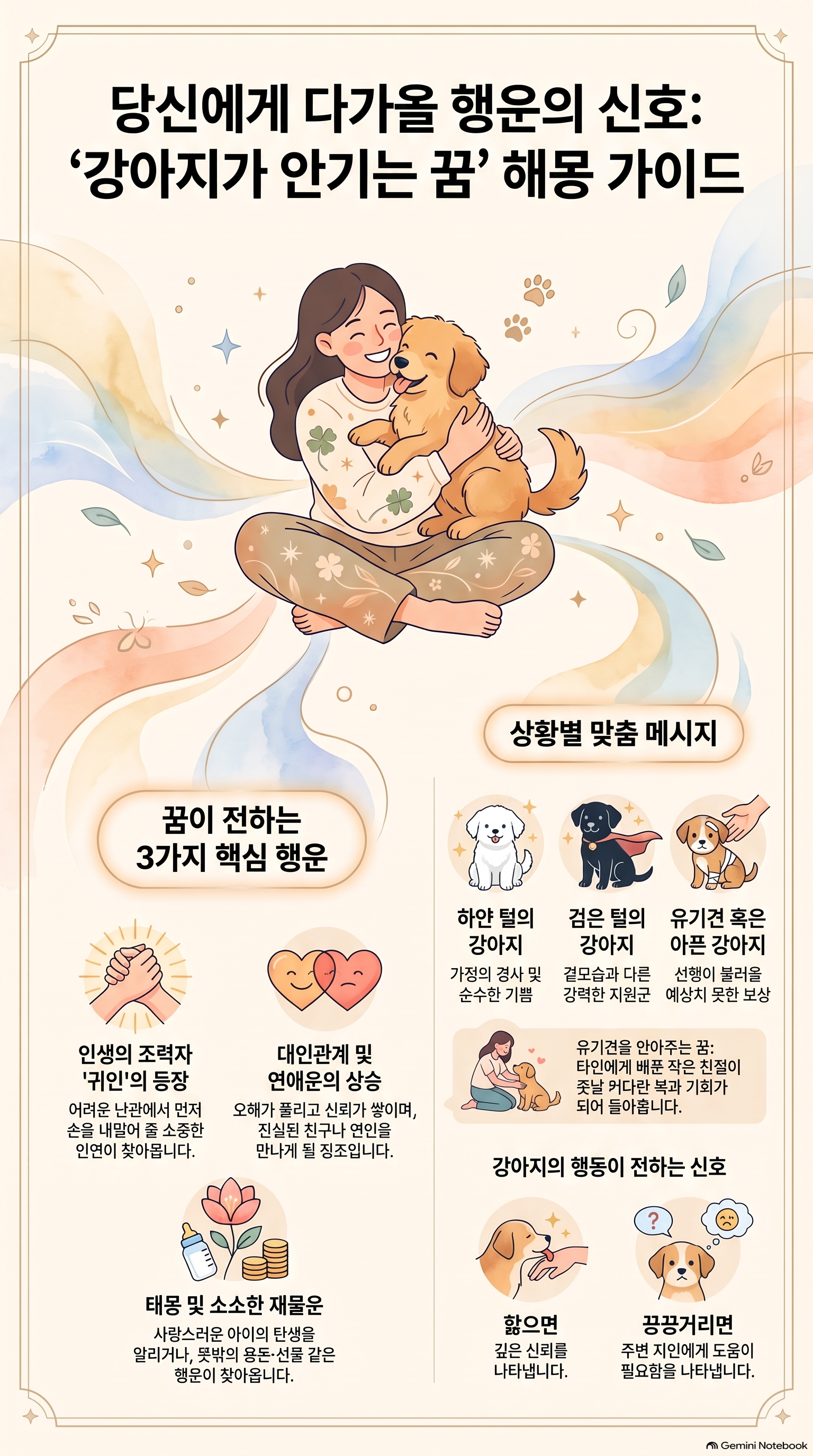강아지가 달려와 안기는 꿈