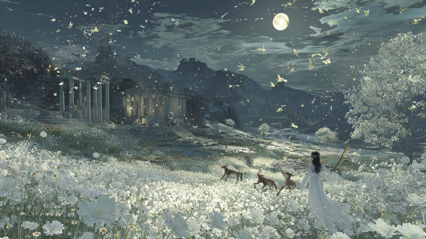 구절초: 아르테미스의 은밀한 선물, 달빛 아래 피어나는 순결 - 사냥의 여신이 9월 산야에 뿌린 하얀 별들