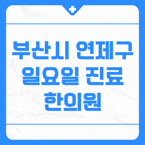 부산시 연제구 일요일 진료 한의원