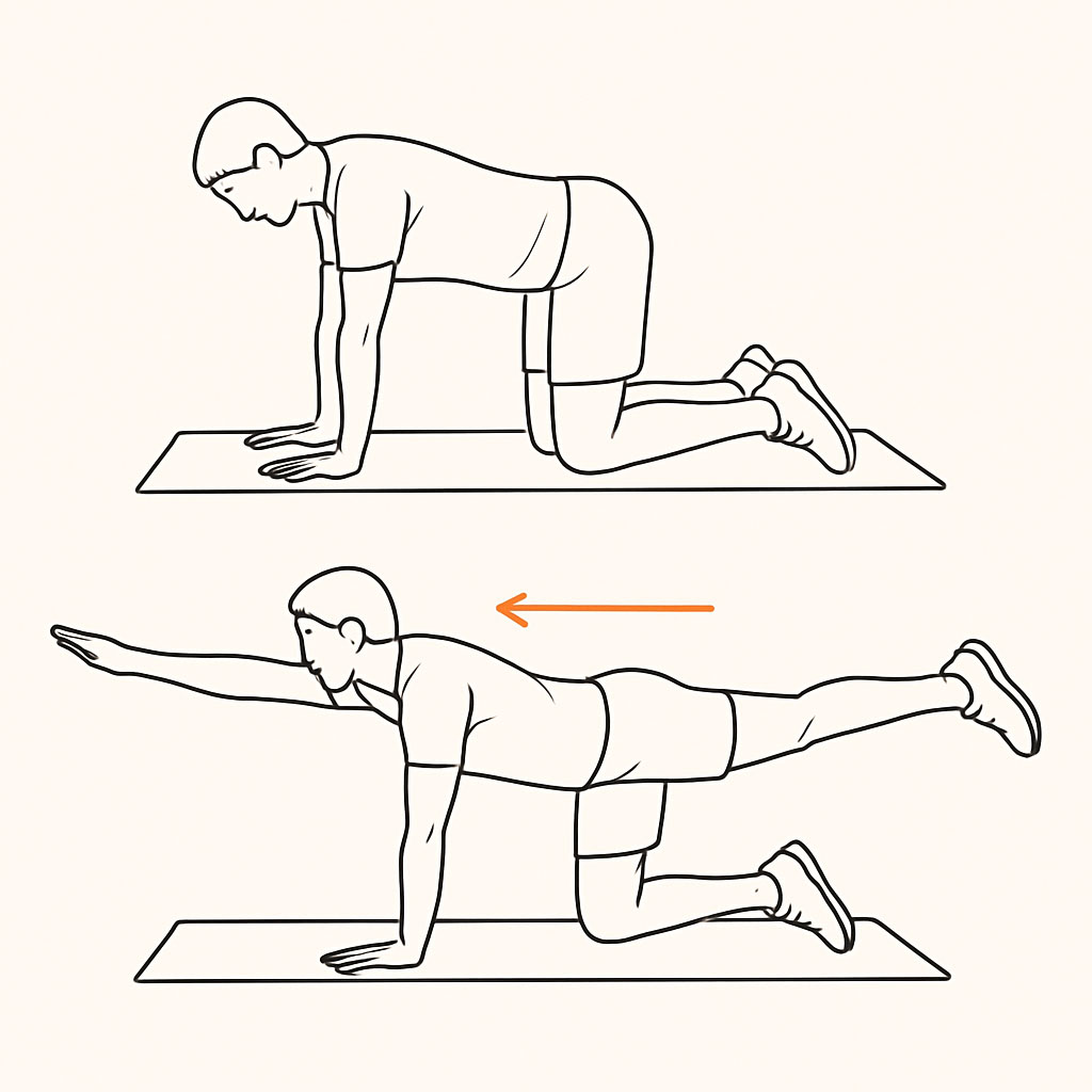 버드독 운동법 자세