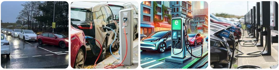 전기차 충전소 대기행렬, 도시 교통의 새 풍경 : 코시팅(KST)