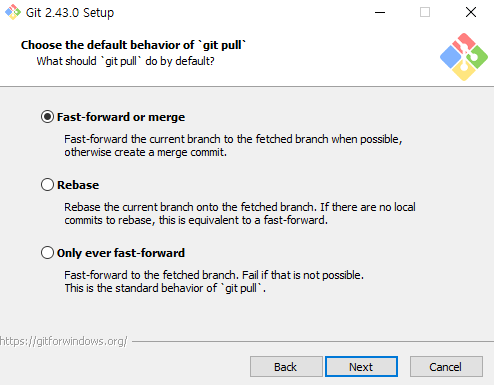 git pull 관련 옵션 선택