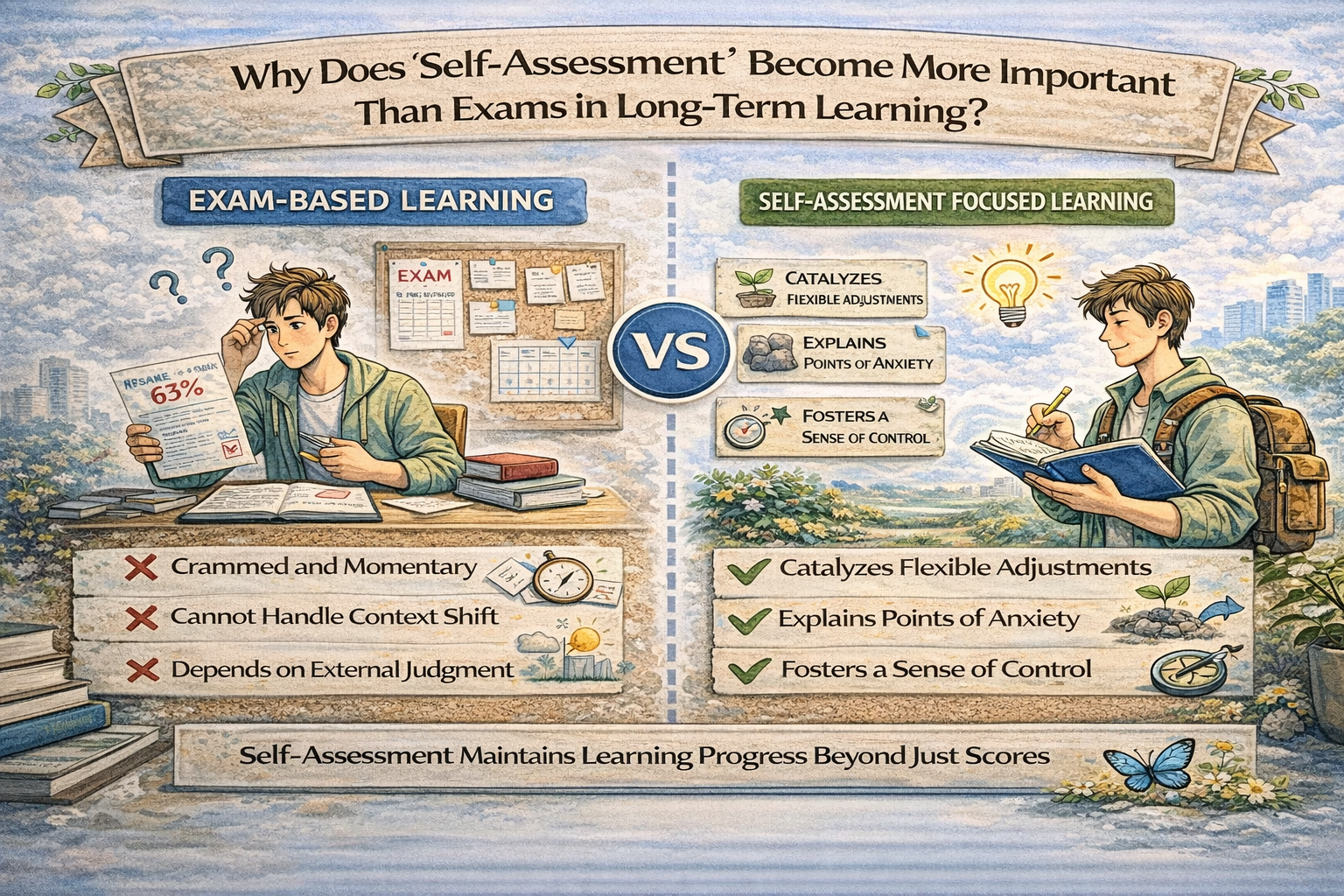 왜 장기 학습에서는 ‘자기 평가’가 시험보다 더 중요해지는가