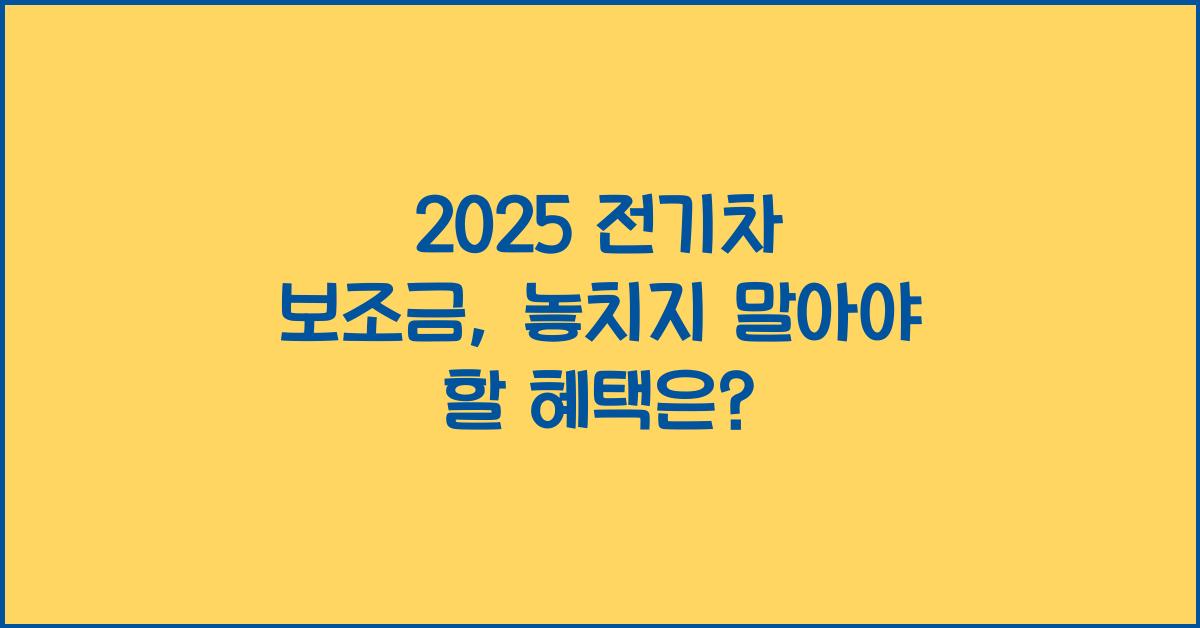 2025 전기차 보조금