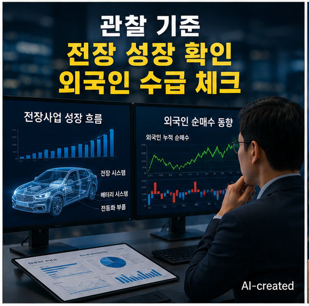 현대모비스 전기차 부품 흐름에서 유지 가능 구간과 위험 구간을 비교하는 기준 이미지